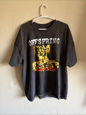 Offspring Black Tee with Yellow and Red Smash Graphic